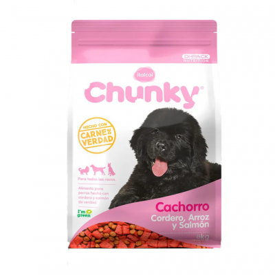 Comida Para Perro Chunky Cachorro Cordero, Arroz Y Salmón